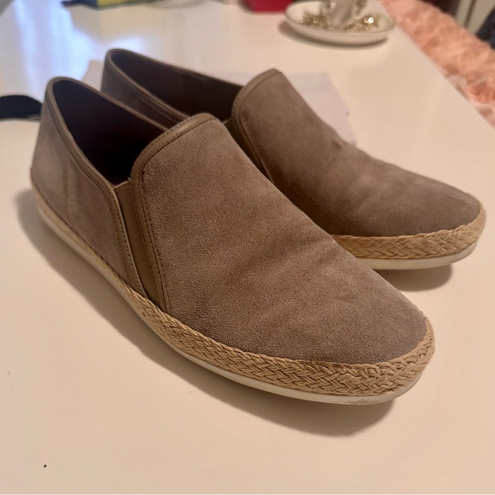 Vince Grey Suede Espadrille Flat Size 8